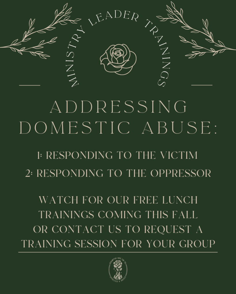 Watch for our free lunch trainings coming this Fall or contact us to request a training session for your group